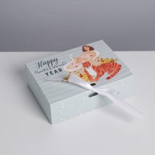 Коробка для кондитерских изделий " Happy new year" 16,5х12,5х5 см